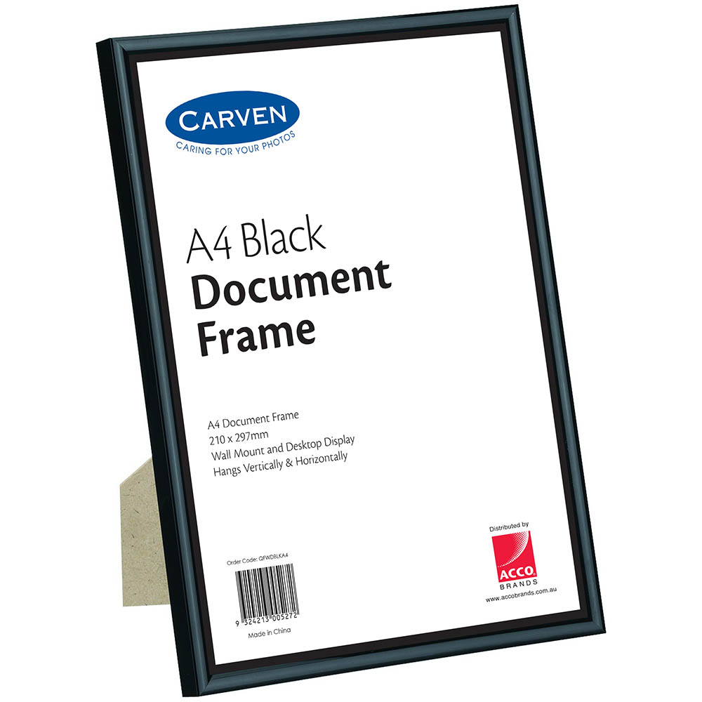 Image for CARVEN DOCUMENT FRAME A4 BLACK from Memo Office and Art