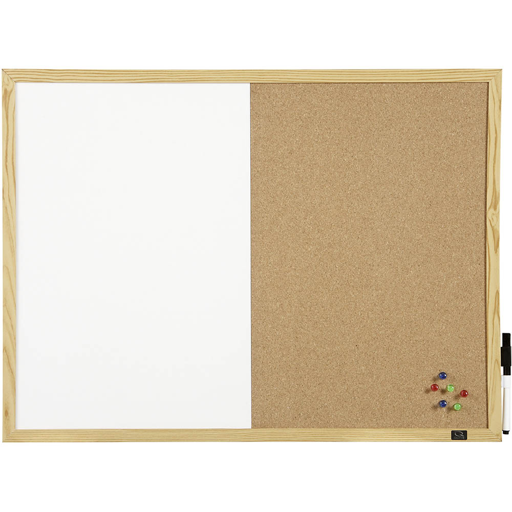 Image for QUARTET COMBINATION BOARD PINE FRAME 900 X 600MM WHITE/OAK from Olympia Office Products