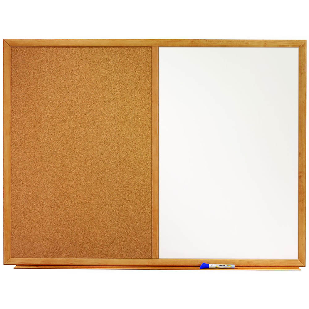 Image for QUARTET COMBINATION BOARD OAK FRAME 600 X 900MM WHITE/OAK from Olympia Office Products