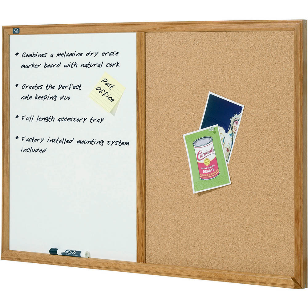 Image for QUARTET COMBINATION BOARD OAK FRAME 900 X 1200MM WHITE/OAK from Olympia Office Products
