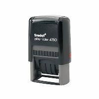 trodat 4750 printy self-inking date stamp received 4 band 41 x 24mm red/blue