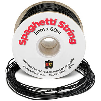 Image for EDUCATIONAL COLOURS SPAGHETTI STRING PVC TUBE 1MM X 60M BLACK from Clipboard Stationers & Art Supplies