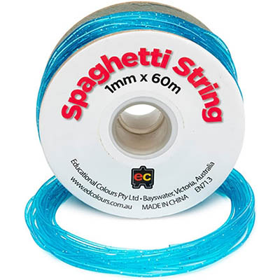 Image for EDUCATIONAL COLOURS SPAGHETTI STRING PVC TUBE 1MM X 60M GLITTER SEA BLUE from Prime Office Supplies