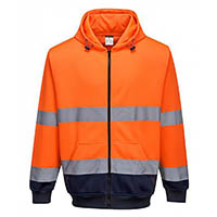 portwest high visibility zipped hoody two-tone xl orange navy