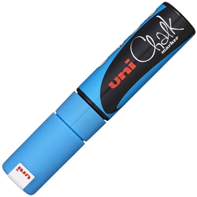 Image for UNI-BALL CHALK MARKER CHISEL TIP 8MM LIGHT BLUE from Mitronics Corporation