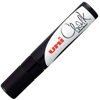 Image for UNI-BALL CHALK MARKER BROAD CHISEL TIP 15MM BLACK from That Office Place PICTON