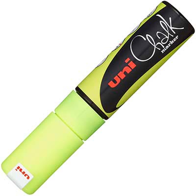 Image for UNI-BALL CHALK MARKER BROAD CHISEL TIP 15MM FLURO YELLOW from Challenge Office Supplies