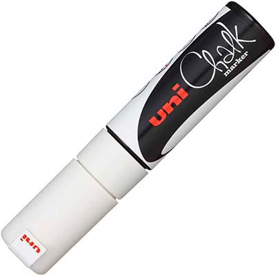 Image for UNI-BALL CHALK MARKER BROAD CHISEL TIP 15MM WHITE from That Office Place PICTON
