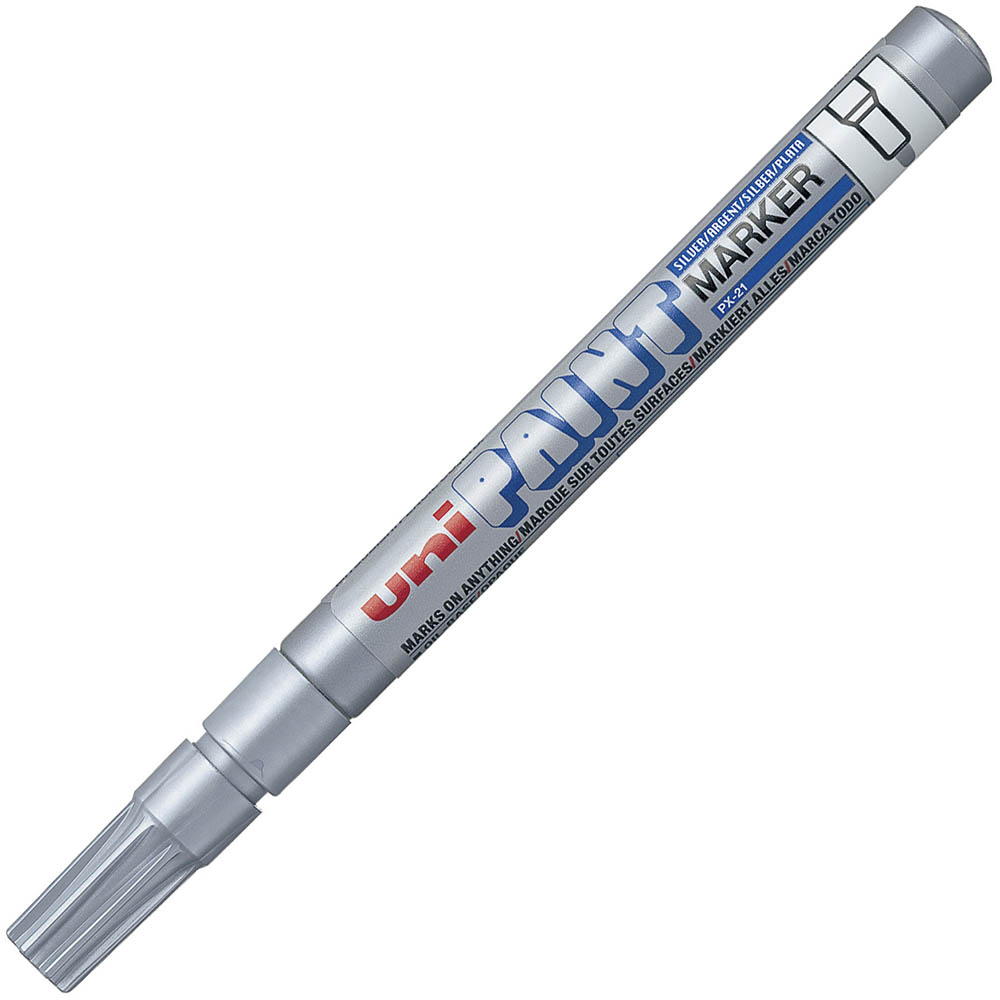 Image for UNI-BALL PX-21 PAINT MARKER BULLET 1.2MM SILVER from Australian Stationery Supplies