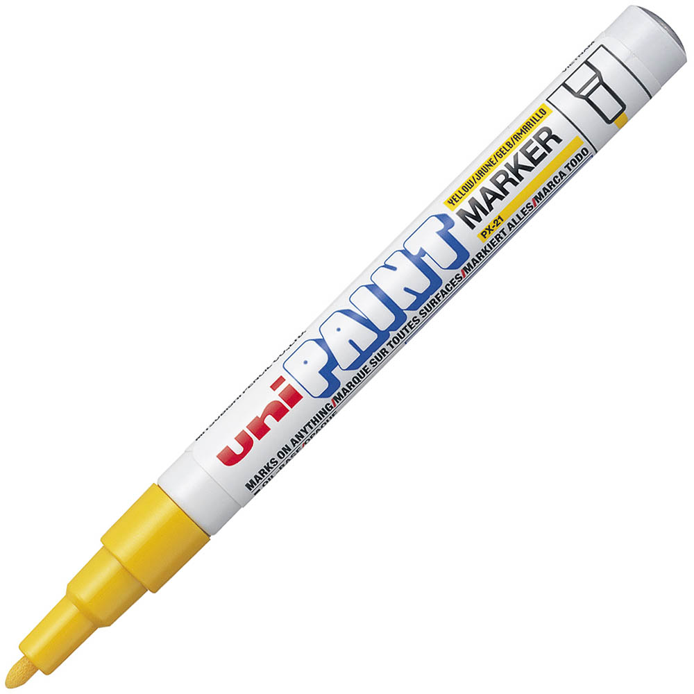 Image for UNI-BALL PX-21 PAINT MARKER BULLET 1.2MM YELLOW from Clipboard Stationers & Art Supplies