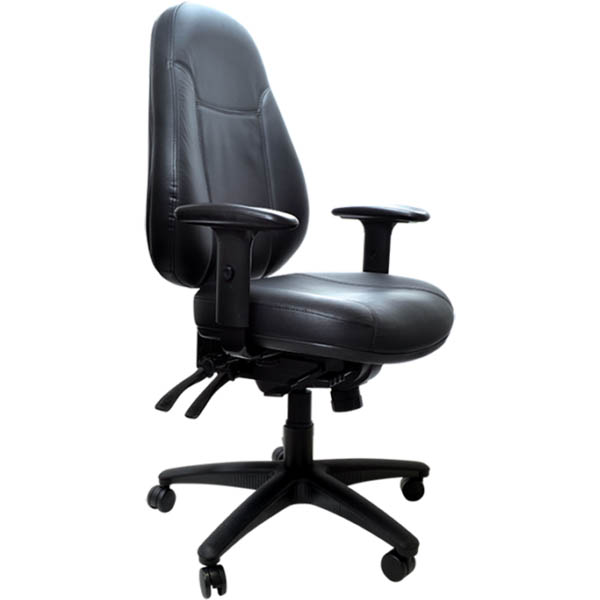 Image for BURO PERSONA 24/7 TASK CHAIR HIGH BACK 4-LEVER ARMS LEATHER BLACK from Memo Office and Art