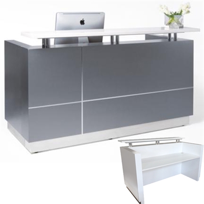 Image for HUGO RECEPTION COUNTER 1800 X 950 X 1150MM METALLIC GREY from Clipboard Stationers & Art Supplies