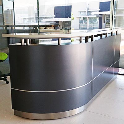 Image for EXECUTIVE RECEPTION COUNTER 2750 X 950 X 1150MM METALLIC GREY from Office Heaven