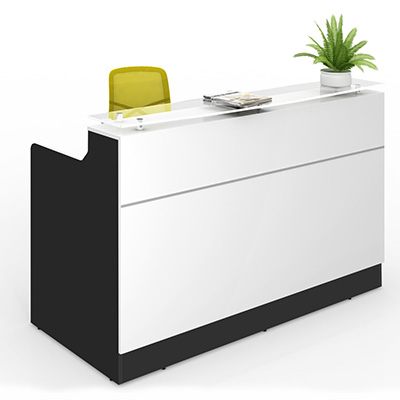 Image for CLASSIC RECEPTION COUNTER 1800 X 850 X 1150MM WHITE/BLACK from Office Heaven