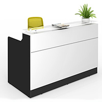 classic reception counter 1800 x 850 x 1150mm white/black