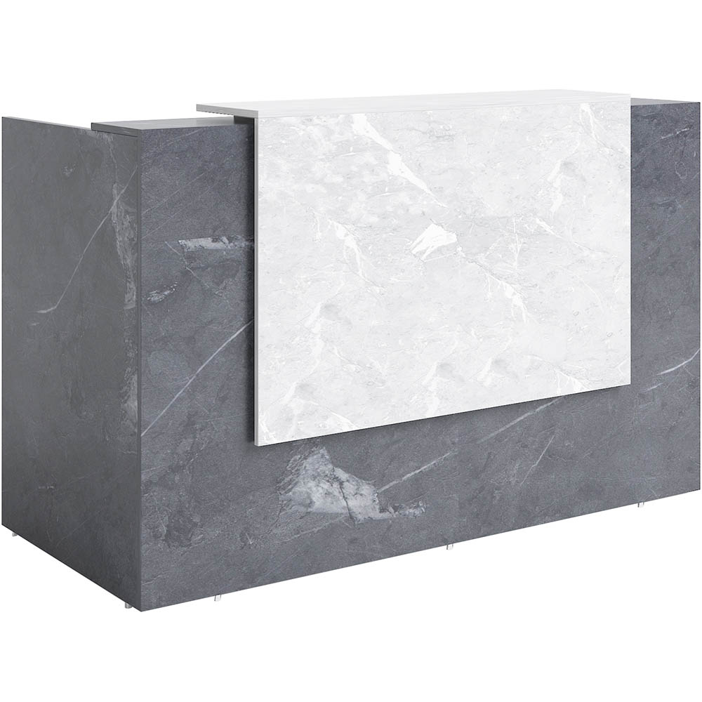 Image for SORRENTO RECEPTION COUNTER DESK 1800 X 840 X 1150MM MARBLE CHARCOAL/MARBLE GREY from Office Heaven