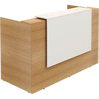 sorrento reception counter 1800 x 840 x 1150mm white/beech