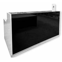 roma reception counter 1800 x 840 x 1150mm white/black