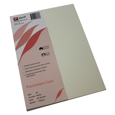 Image for QUILL PARCHMENT CARD 176GSM A4 WHITE PACK 50 from That Office Place PICTON