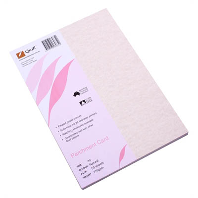 Image for QUILL PARCHMENT CARD 176GSM A4 NATURAL PACK 50 from ALLBIZ Office Supplies