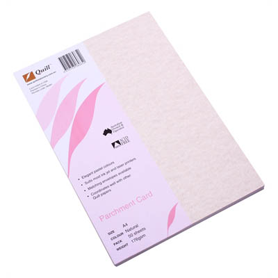 Image for QUILL PARCHMENT CARD 176GSM A4 NATURAL PACK 50 from ONET B2C Store
