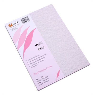 Image for QUILL PARCHMENT CARD 176GSM A4 GUNMETAL PACK 50 from Second Office