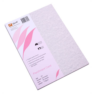 Image for QUILL PARCHMENT CARD 176GSM A4 GUNMETAL PACK 50 from Australian Stationery Supplies