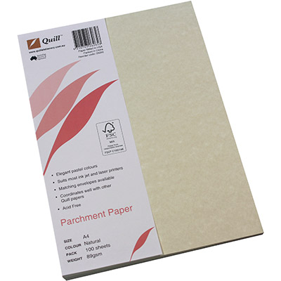 Image for QUILL PARCHMENT PAPER 90GSM A4 NATURAL PACK 100 from ONET B2C Store