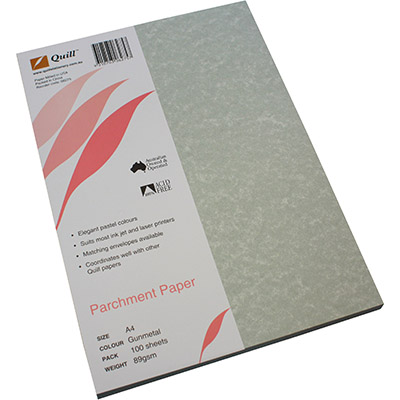 Image for QUILL PARCHMENT PAPER 90GSM A4 GUNMETAL PACK 100 from ONET B2C Store