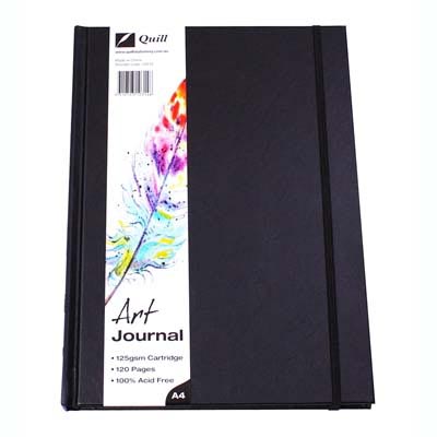 Image for QUILL ART JOURNAL HARDCOVER 125GSM 120 PAGE A4 BLACK from Office Heaven