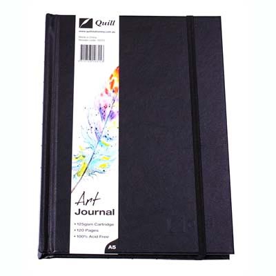 Image for QUILL ART JOURNAL HARDCOVER 125GSM 120 PAGE A5 BLACK from Office Express