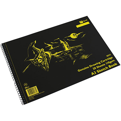 Image for QUILL Q533 SKETCH BOOK PP SHORT BOUND 110GSM A3 297 X 420MM 20 SHEETS BLACK from Office Heaven