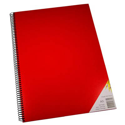 Image for QUILL VISUAL ART DIARY 110GSM 120 PAGE A3 PP RED from Prime Office Supplies