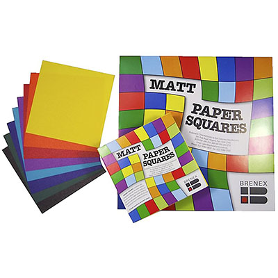 Image for BRENEX MATT SQUARE PAPER SHAPES SINGLE SIDED 254 X 254MM ASSORTED PACK 360 from York Stationers