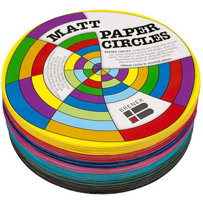 Image for BRENEX MATT CIRCLE PAPER SHAPES SINGLE SIDED 180MM ASSORTED PACK 500 from Olympia Office Products