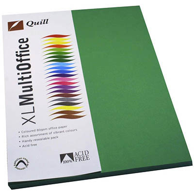 Image for QUILL COLOURED A4 COPY PAPER 80GSM EMERALD PACK 100 SHEETS from Office Express