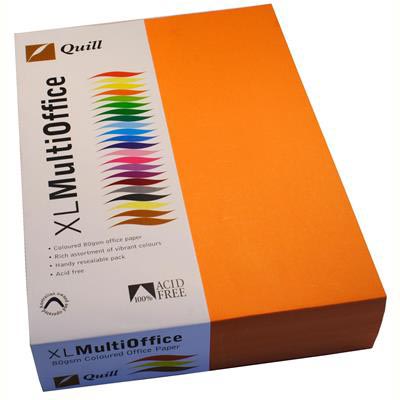 Image for QUILL COLOURED A4 COPY PAPER 80GSM ORANGE PACK 500 SHEETS from BusinessWorld Computer & Stationery Warehouse