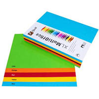 quill xl multioffice coloured a4 copy paper 80gsm brights assorted pack 500 sheets