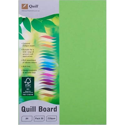 Image for QUILL XL MULTIBOARD 210GSM A4 LIME PACK 50 from Mitronics Corporation