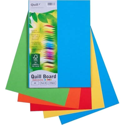 Image for QUILL XL MULTIBOARD 210GSM A4 ASSORTED BRIGHTS PACK 50 from Office Fix - WE WILL BEAT ANY ADVERTISED PRICE BY 10%