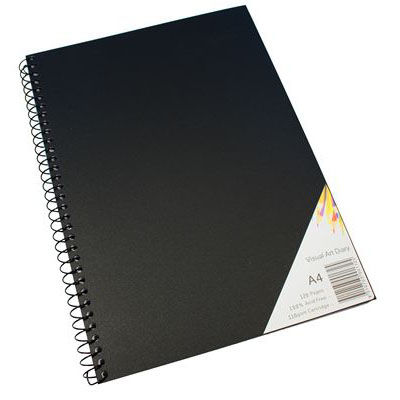 Image for QUILL VISUAL ART DIARY 110GSM 120 PAGE A4 PP BLACK from Mitronics Corporation