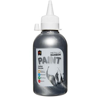 Image for EDUCATIONAL COLOURS METALLIC RAINBOW JUNIOR ACRYLIC PAINT 250ML SILVER from Clipboard Stationers & Art Supplies