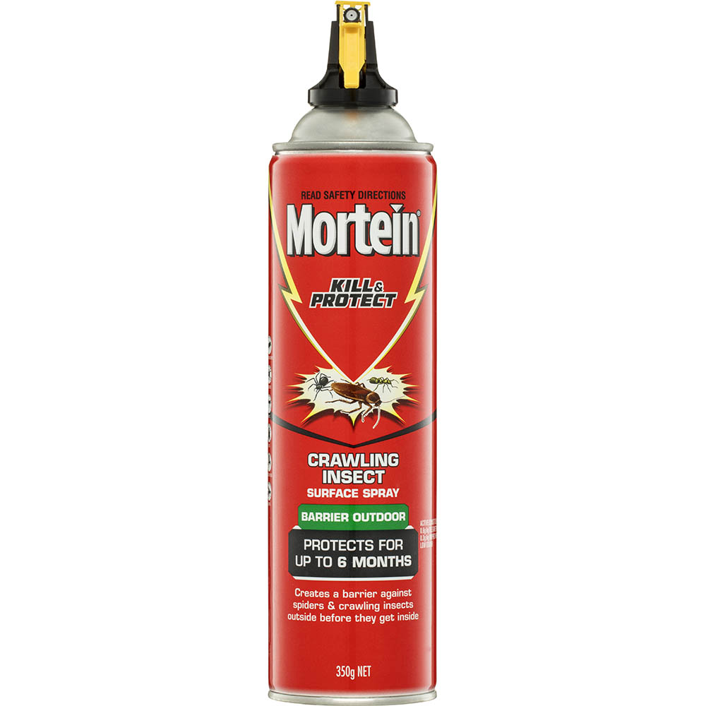 Image for MORTEIN KILL AND PROTECT CRAWLING INSECT SURFACE SPRAY BARRIER OUTDOOR 350G from Mitronics Corporation