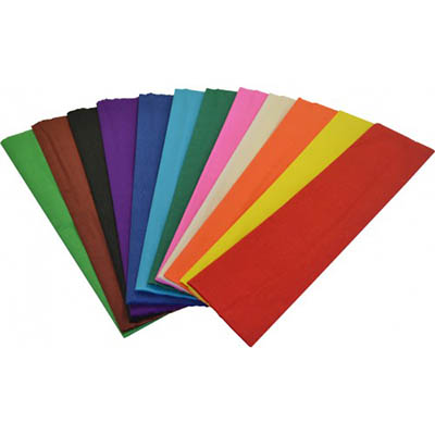 Image for RAINBOW CREPE PAPER 500MM X 2.5M ASSORTED PACK 12 from Prime Office Supplies