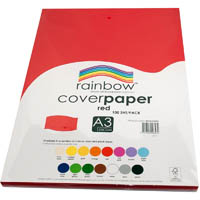 rainbow cover paper 125gsm a3 red pack 100