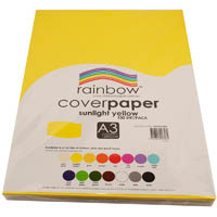 rainbow cover paper 125gsm a3 sunlight yellow pack 100