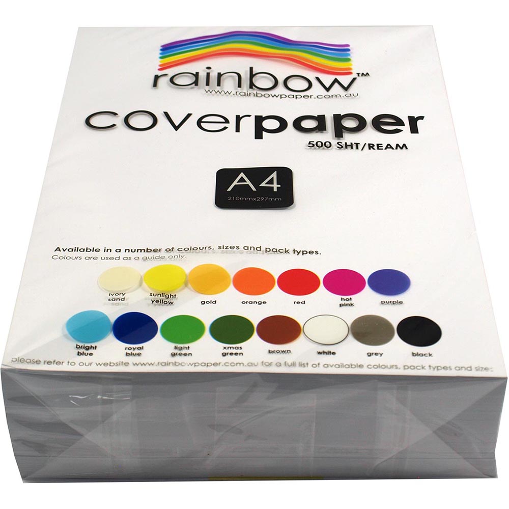 Image for RAINBOW COVER PAPER 125GSM A4 WHITE PACK 500 from Mercury Business Supplies