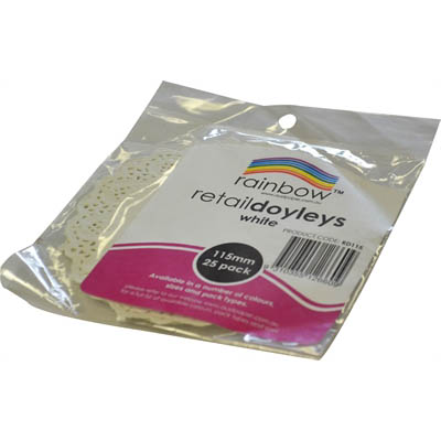 Image for RAINBOW DOYLEYS 115MM WHITE PACK 25 from Olympia Office Products