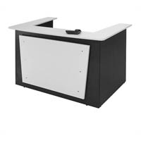 ys design oxley reception counter 1800 x 1160 x 1090mm white/ironstone