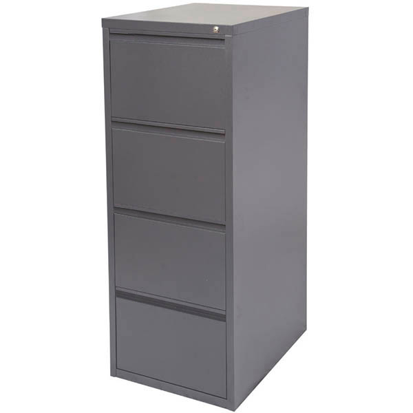 Image for INITIATIVE FILING CABINET 4 DRAWER 475 X 600 X 1320MM GRAPHITE RIPPLE from Prime Office Supplies